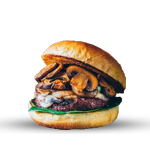 Smashed Grilled Mushroom Cheeseburger 